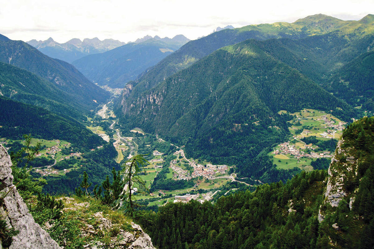 La valle del Vanoi vista dalla Totoga